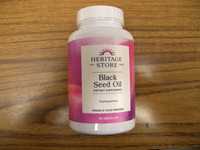 Black Seed Oil by Heritage Store 650mg per cap 90 Veg Capsules Best By 2/28