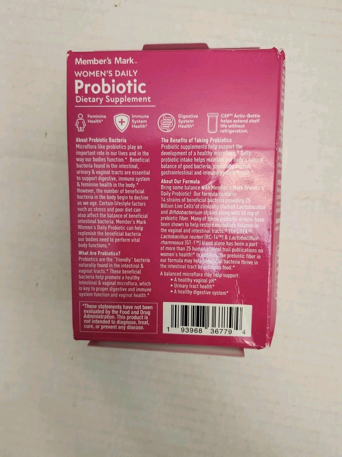 Members Mark Women’s Daily Probiotics – 90 CT – 14 Strain – Sealed – Exp 11/2027