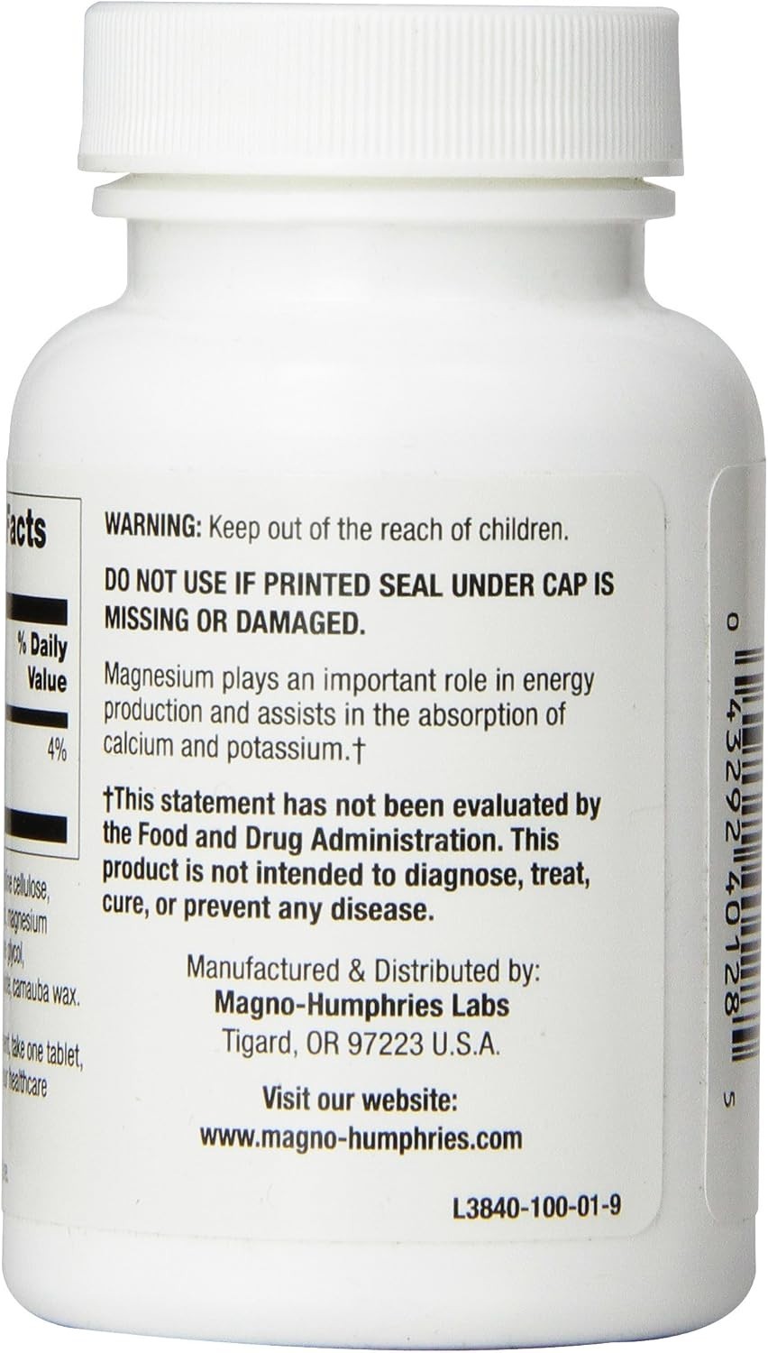 Optimum Magnesium Gluconate Tablets Gluten Free Dietary Supplement 250mg 06/2027