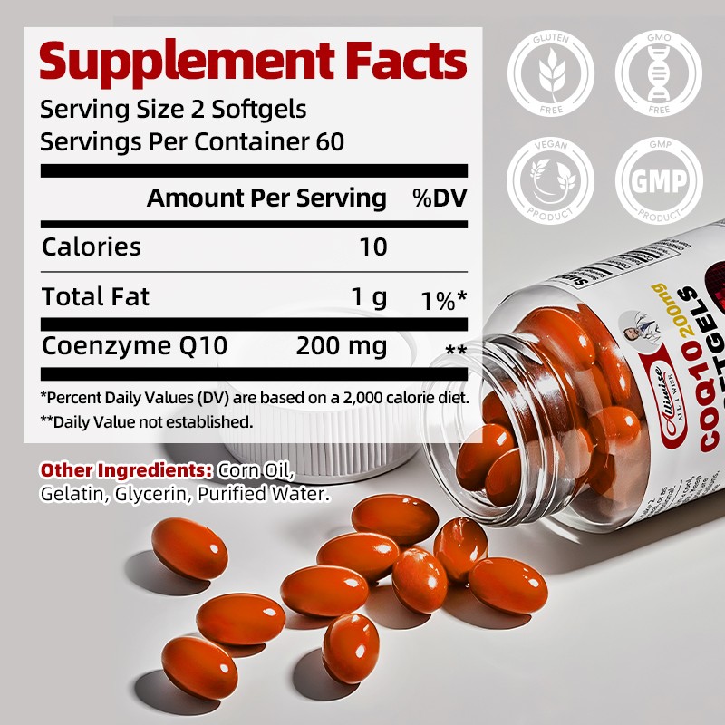 CoQ10 200mg, 240 Capsules, Vegetarian Capsules, Non-GMO (Coenzyme Q10)