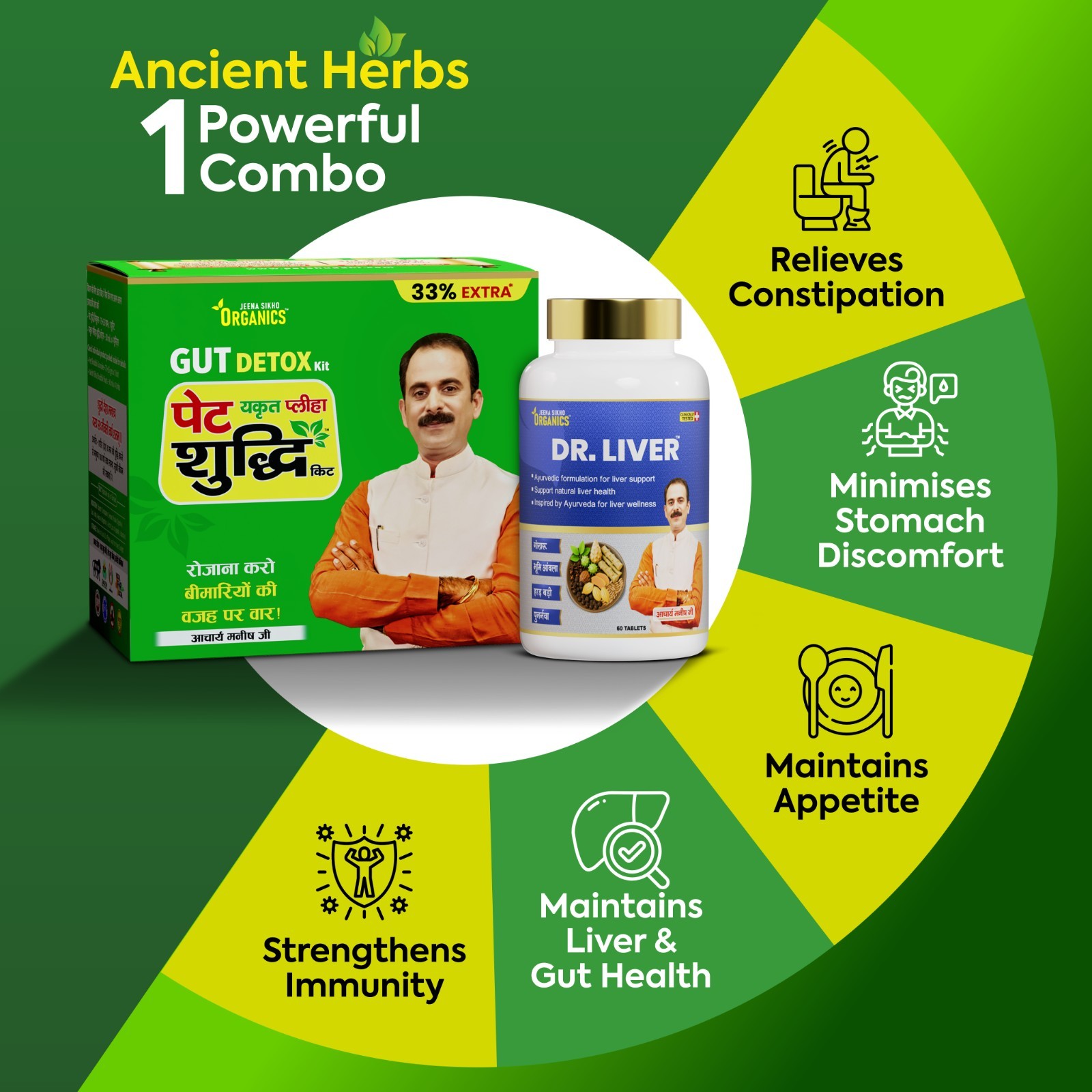 Jeena Sikho Organics Pet Yakrit Pliha Shuddhi Kit, Dr. Liver, 60 tablets