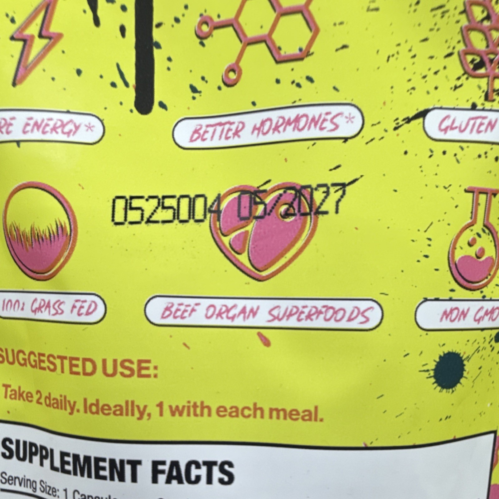 Primal Queen Grass Fed Beef Organ Superfoods Capsules 60ct Non GMO Gluten-Free