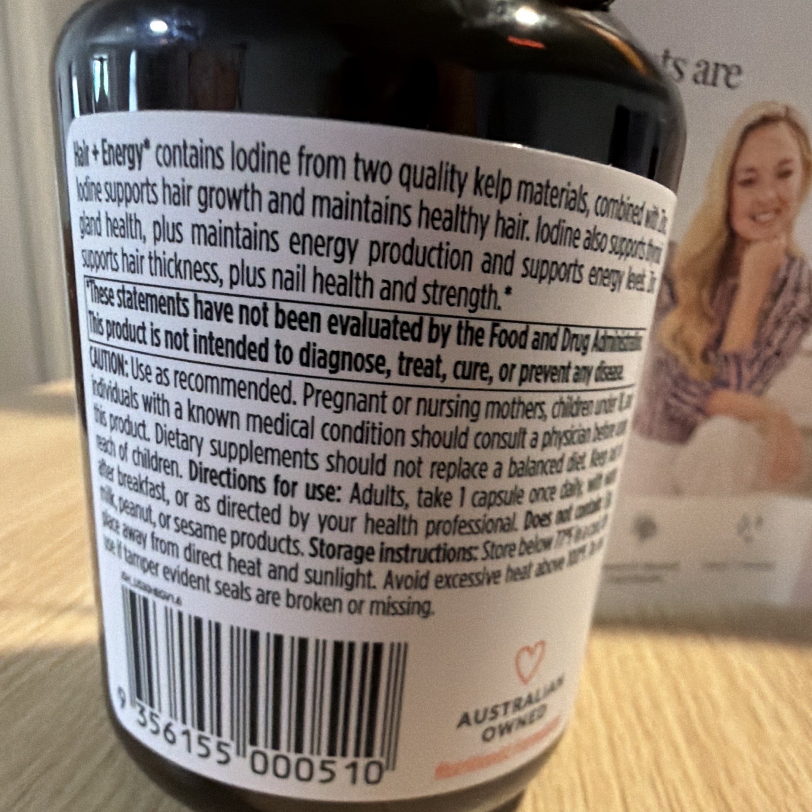 JSHealth Hair + Energy Dietary Supplement 200mcg 30 Capsules Exp 11/2027