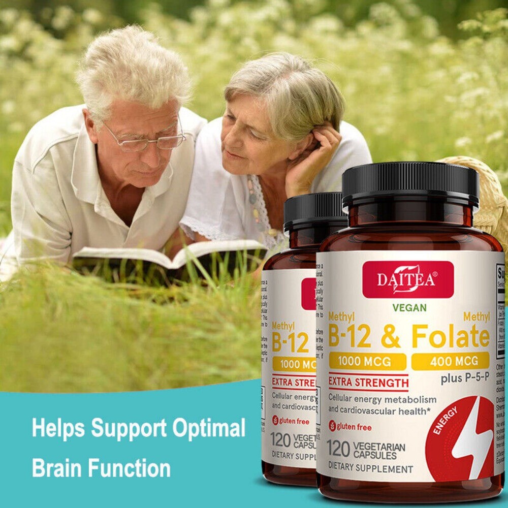 Premium Methyl Folate Supplement-Vitamin B12 & B6 Methyl Folate-120 Caps