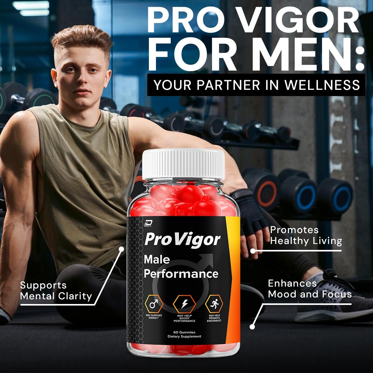 (5 Pack) Pro Vigor Gummies for Men – ProVigor Male Gummy All-Natural Supplement