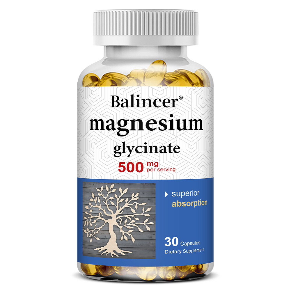 Magnesium Glycinate Capsules500mg-Promotes bone and muscle health, sleep support