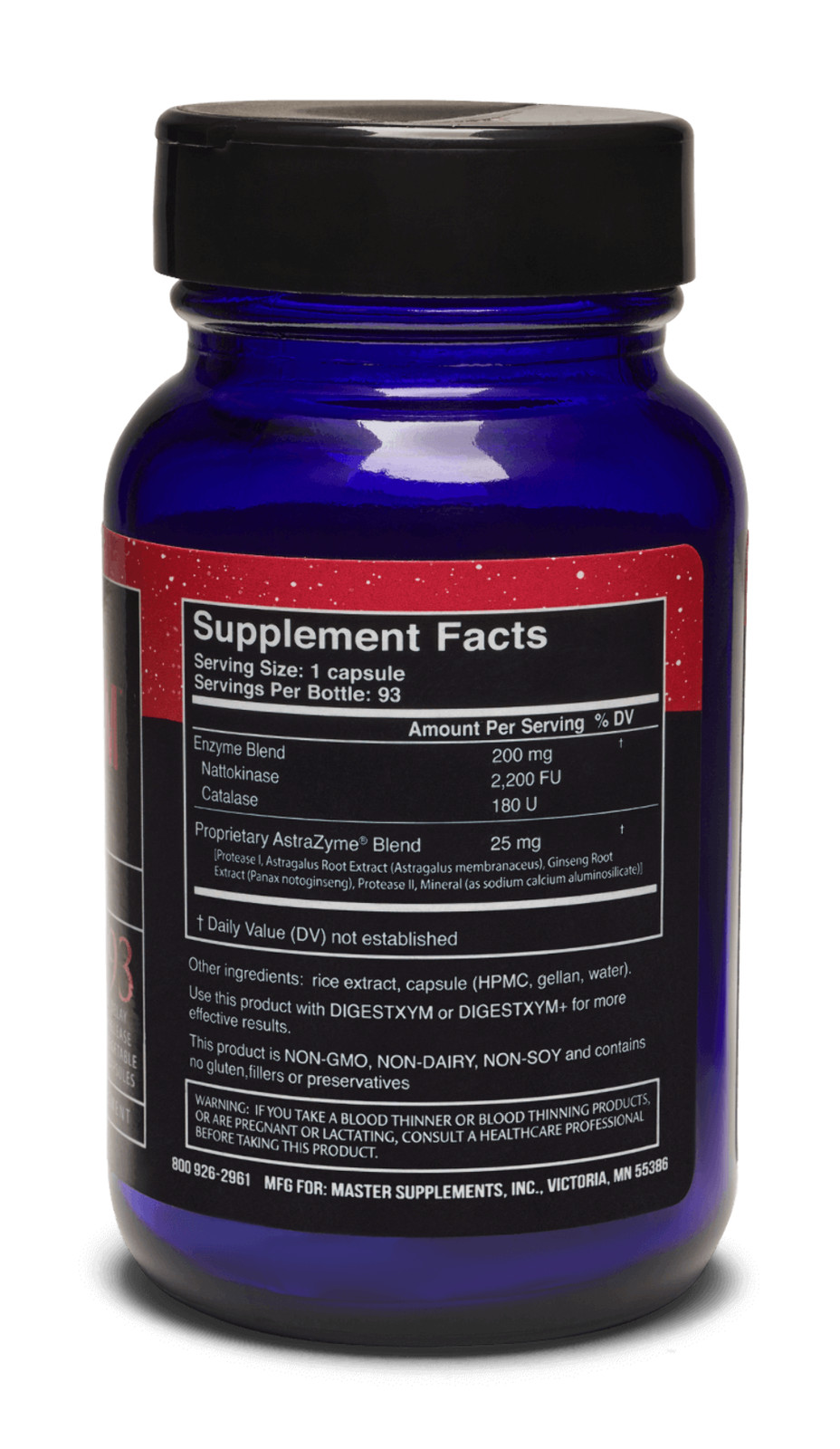 Master Supplements US Enzymes NATTOXYM 93 Capsules Nattokinase Blend