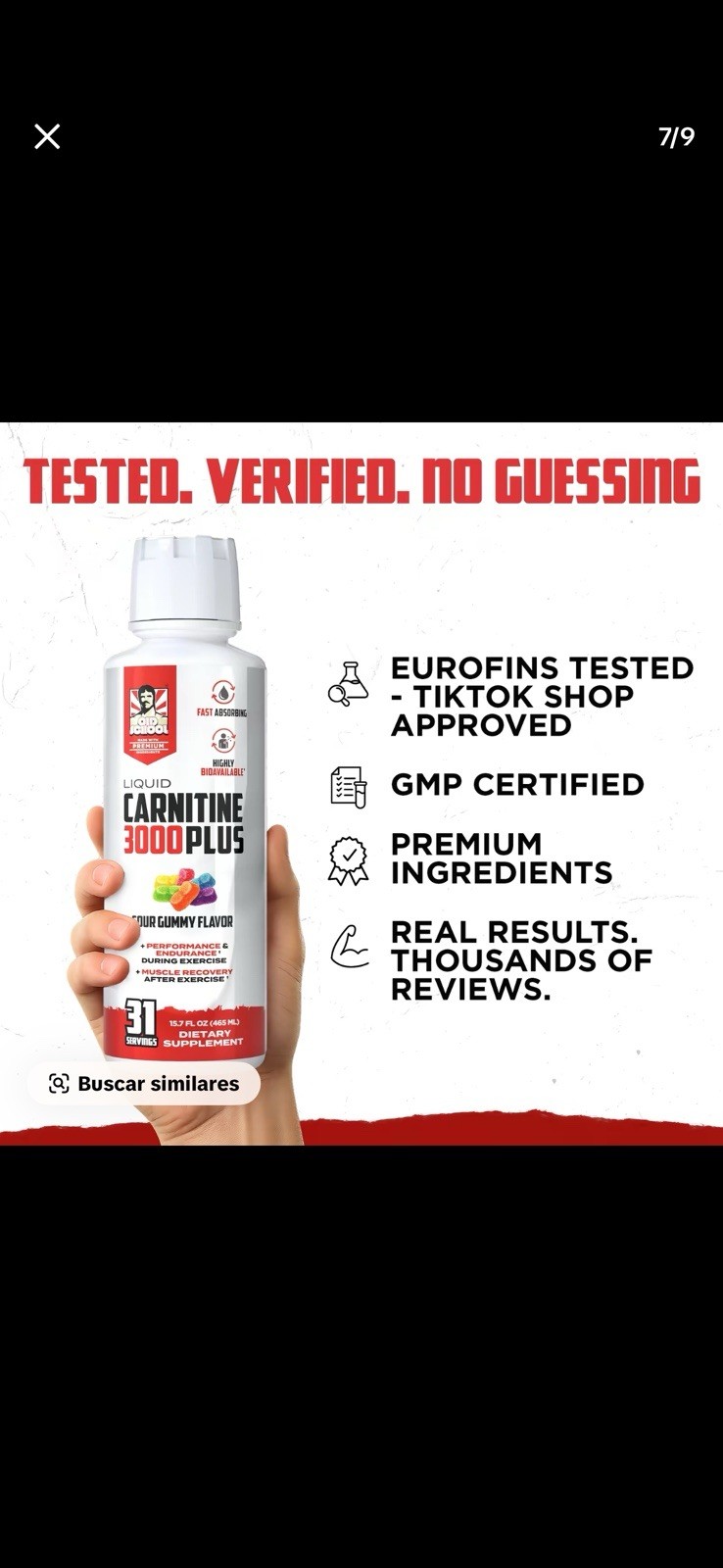 Old School Labs Liquid Carnitine 3000 Plus Sour Gummy, Stimulant-Free 15.7 oz
