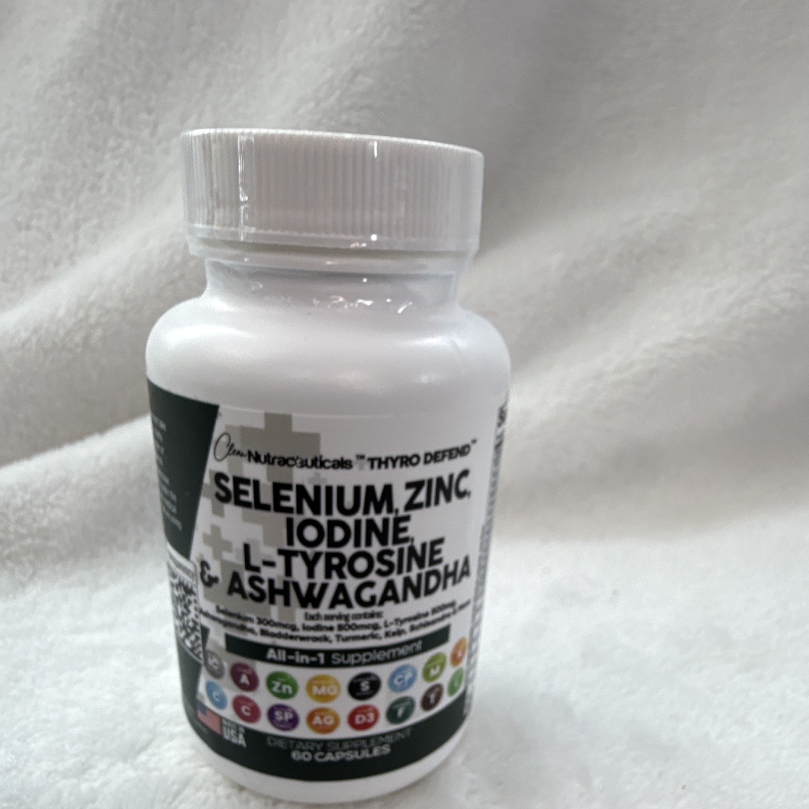Clean Nutraceuticals Thyro Defend Thyroid Support Selenium Zinc 60 Caps 11/2026