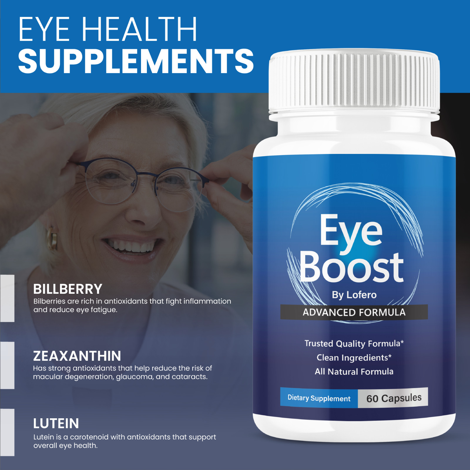 (3 Pack) Eye Boost Capsules, EyeBoost Eye Vision Support Supplement (180ct)
