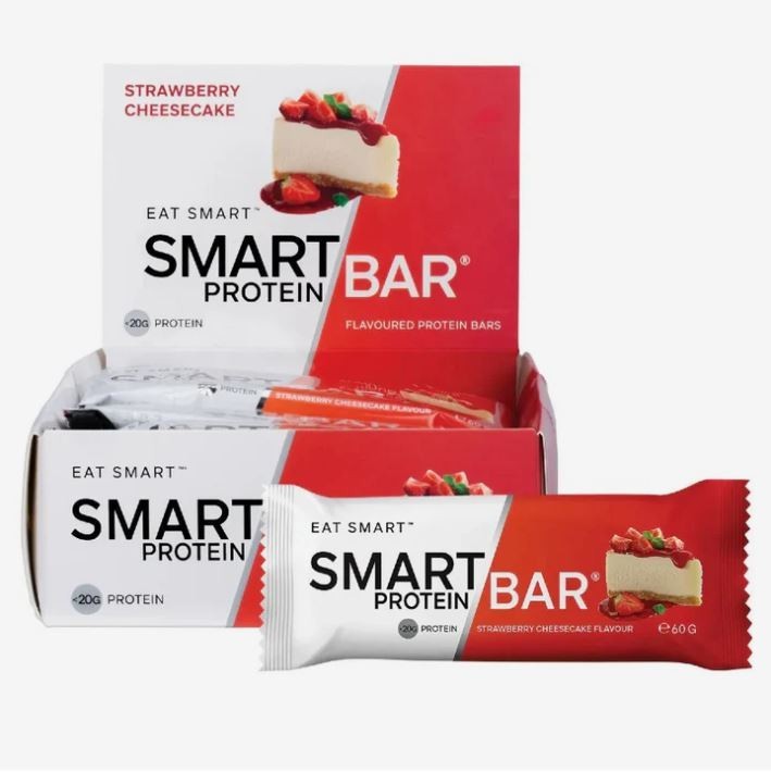 New Smart Protein Bar Strawberry Cheesecake 60g x 12 Bars Smart Diet Solutions