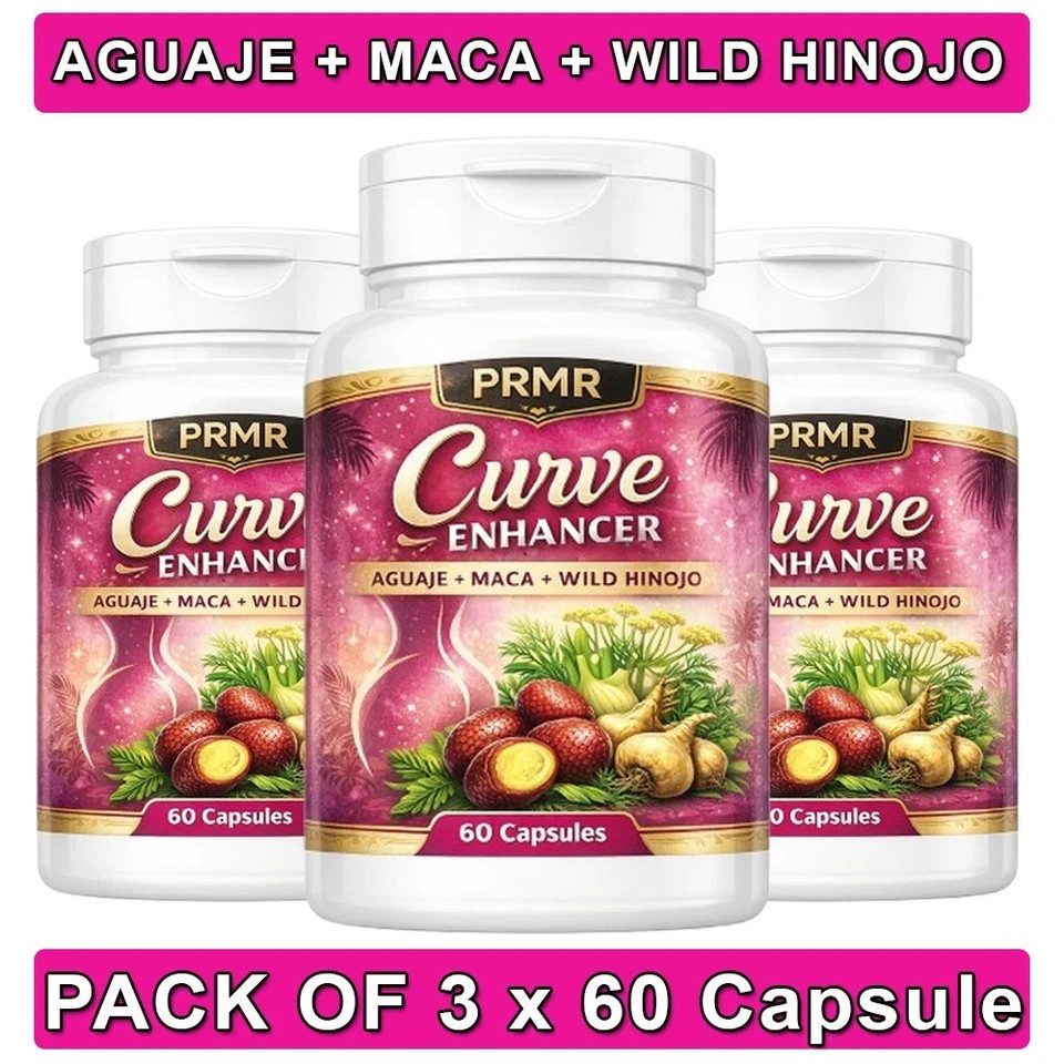 Aguaje + Black Maca + Fenugreek – Natural Glute, Hip & Curve Enhancer – 180 Caps