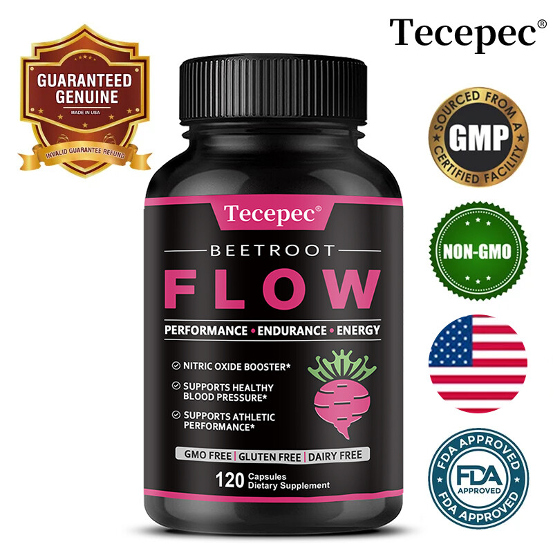 Organic Beet Root Powder 1300mg Per Serving,NITRIC OXIDE BOOSTER-60Caps*2bottles