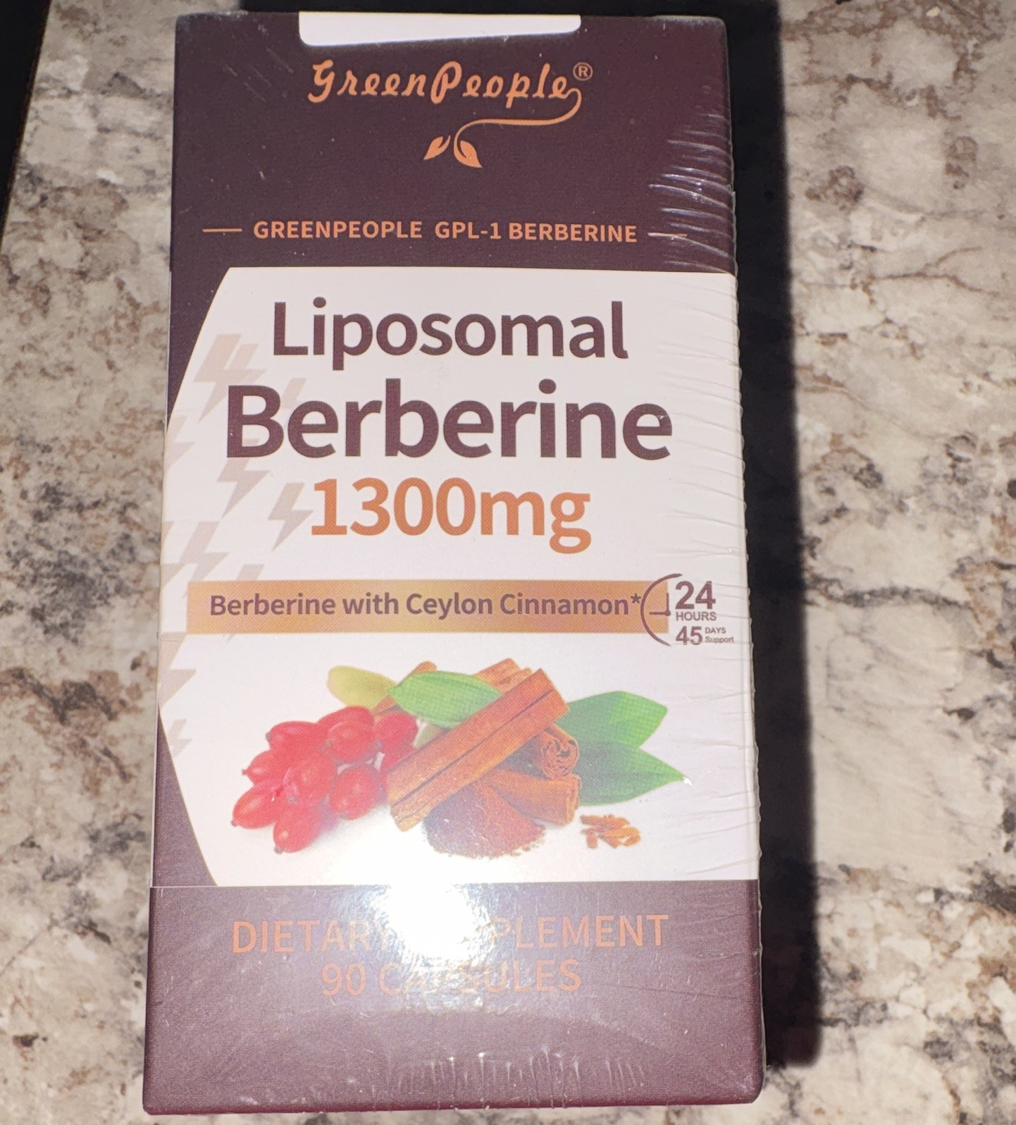 GreenPeople Liposomal Berberine 1300mg Ceylon Cinnamon 90 Caps Lot 25041401