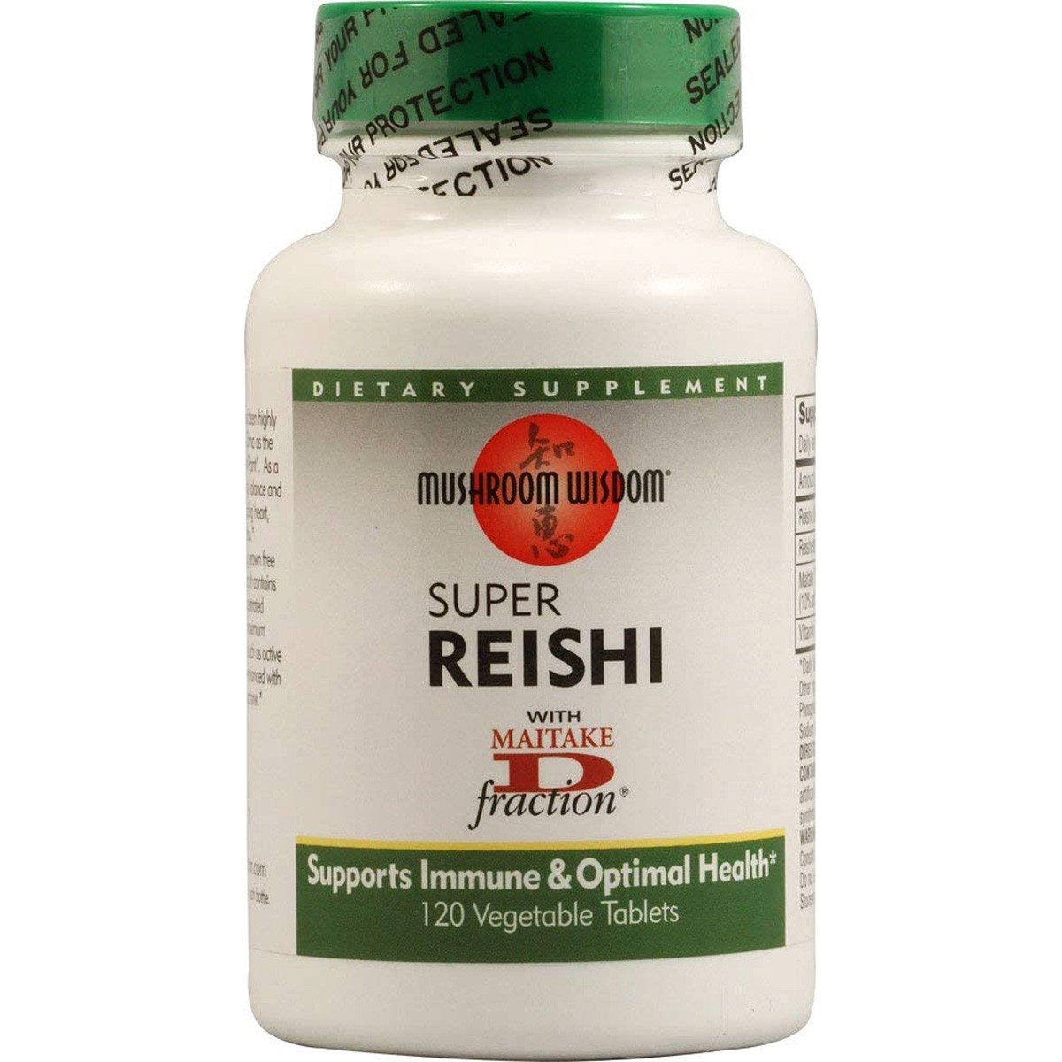 Super Reishi With Maitake D Fraction 120 Vegetable Tablets Mushroom 1 Pack