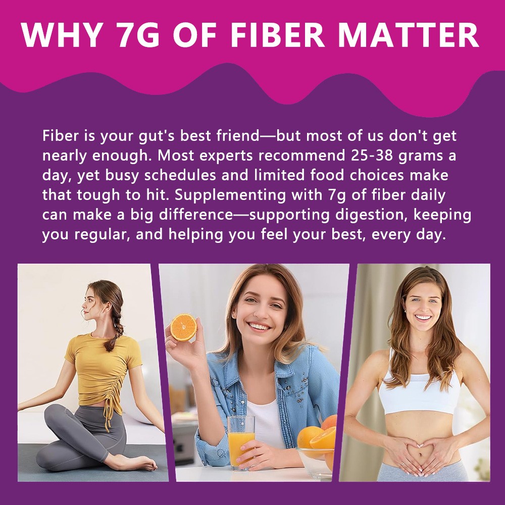 Fiber 7 G 60 Gummies Support Digestive Improve Immune System Gut Flora Health