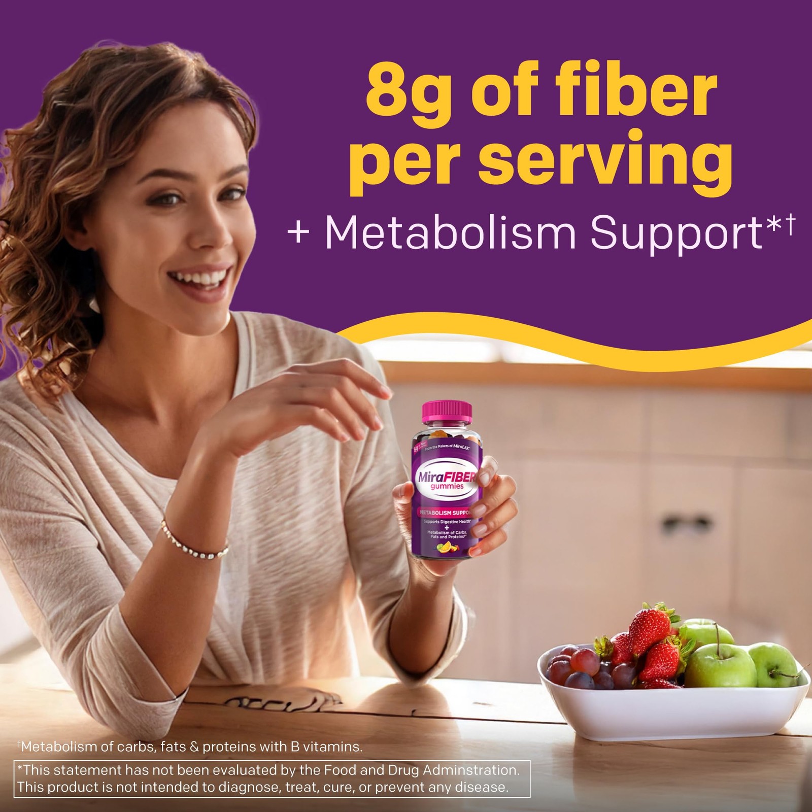 Mirafiber Gummies From The Makers Of Miralax 8G Of Daily Fiber Per Serving