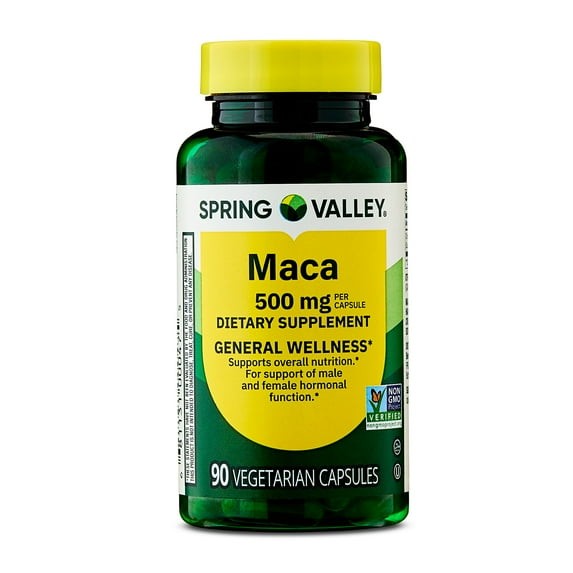 Spring Valley Maca Dietary Supplement Vegetarian Capsules 500 mg, 90 Count