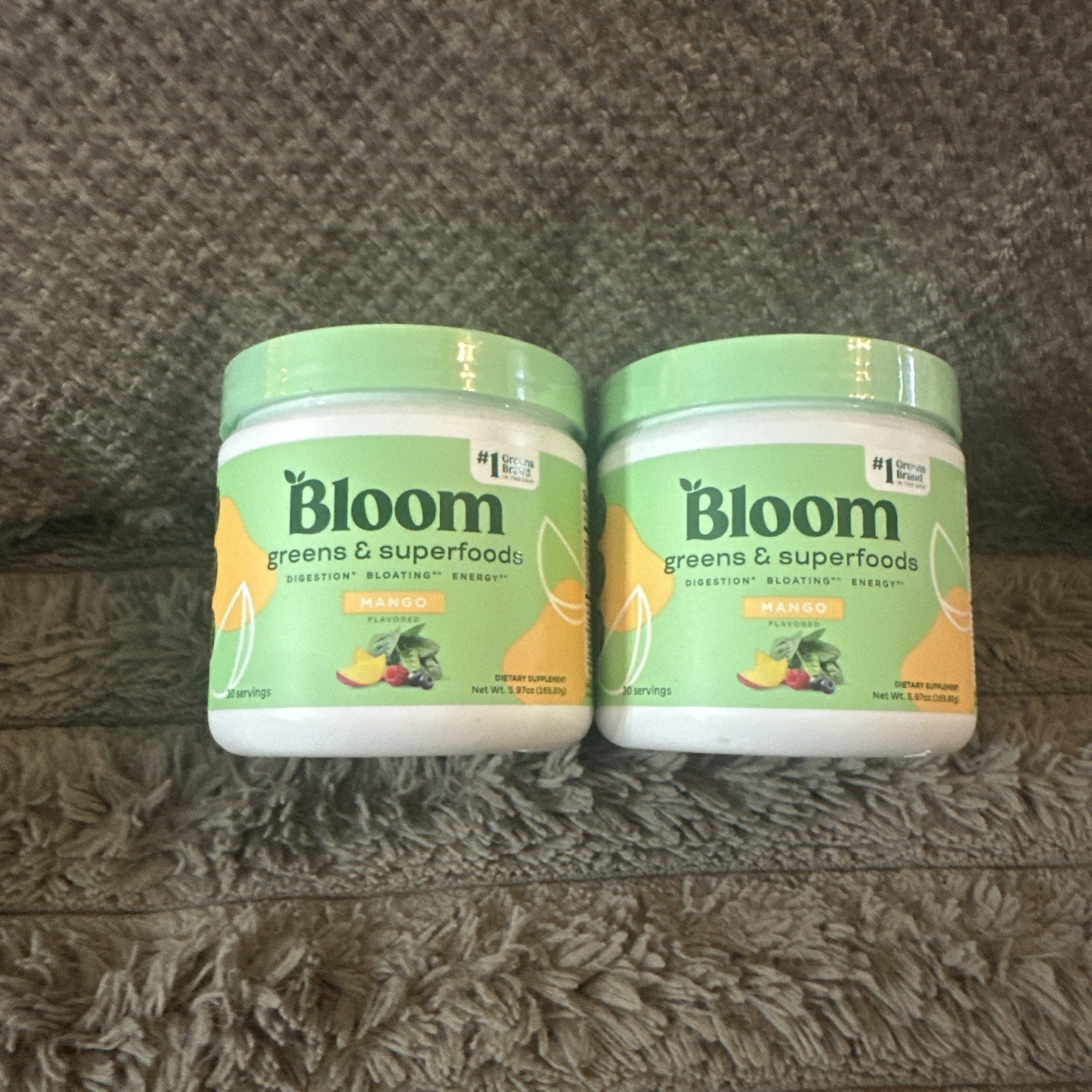 2 Bloom Greens Superfood Powder Mango 30 Servings Digestion Bloat Relief 04/27