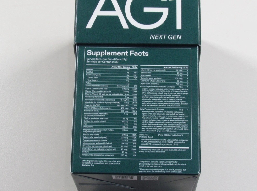 AG1 NEXT GEN DAILY FOUNDATIONAL NUTRITION 30+13 GRAM TRAVEL PACKS