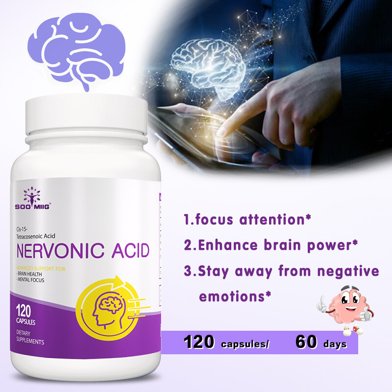 Nervonic Acid Brain Supplement Nootropic Memory Focus Nerve Support 120 Caps