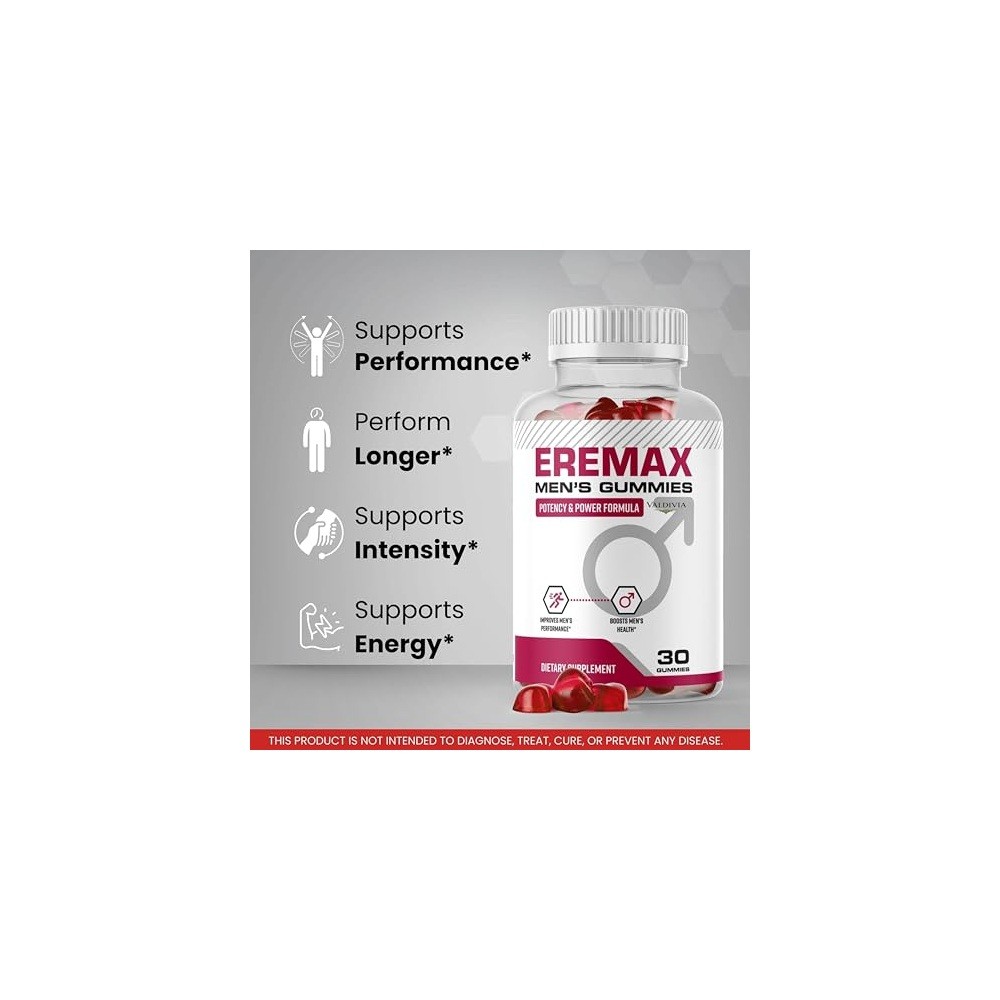 Valdivia Eremax 30 Gummies Dietary Supplement Made in USA
