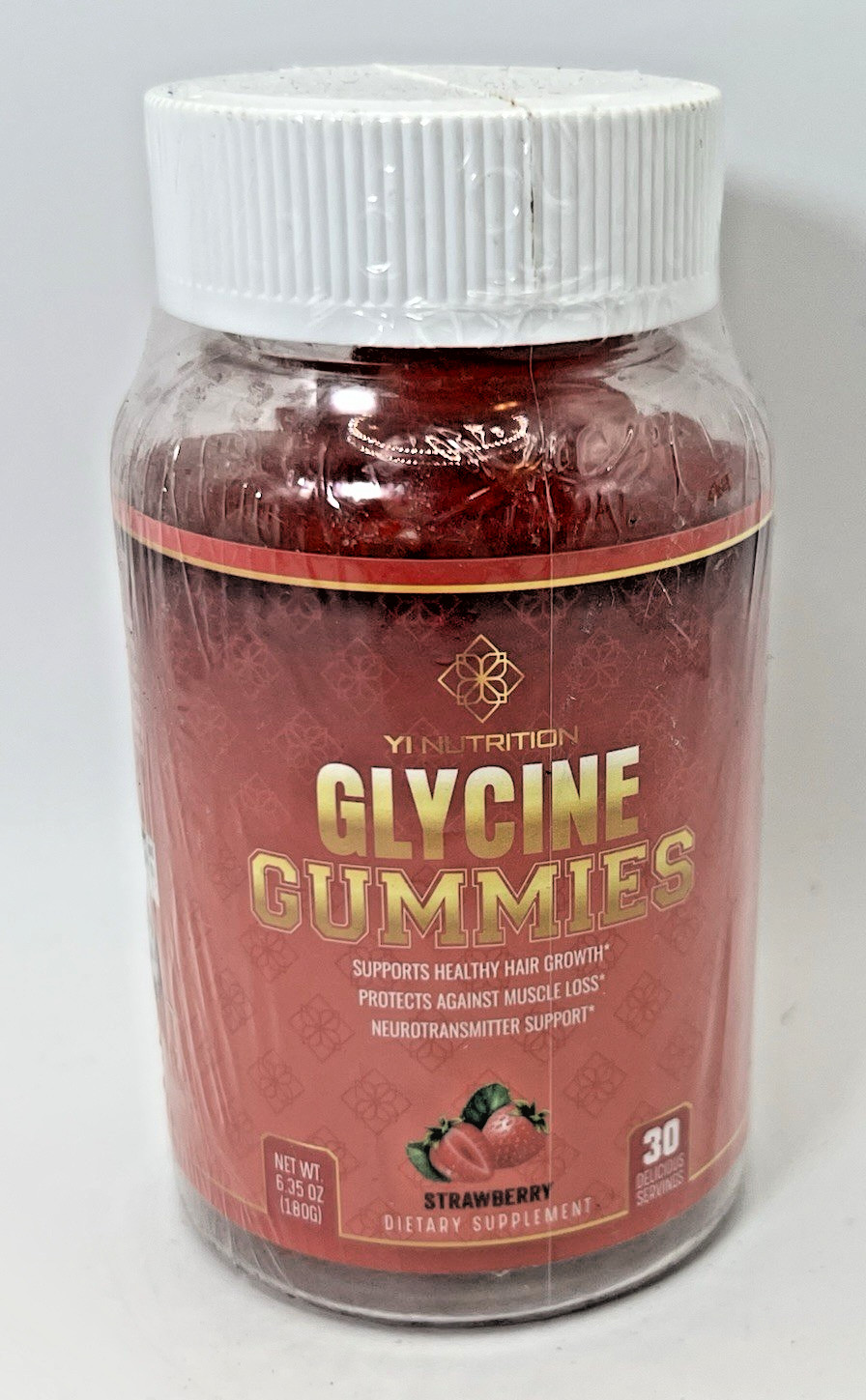 Glycine Gummies Strawberry 30ct Protect Muscle loss Neurotransmitter support B56