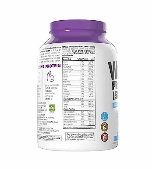 BlueBonnet Nutrition Whey Protein Isolate Assorted Flavor Names , Sizes