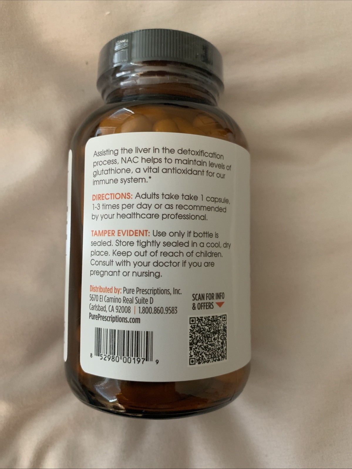 Pure Prescriptions NAC (N-Acetyl Cysteine) 600 mg 120 Capsules New Exp 05/2026