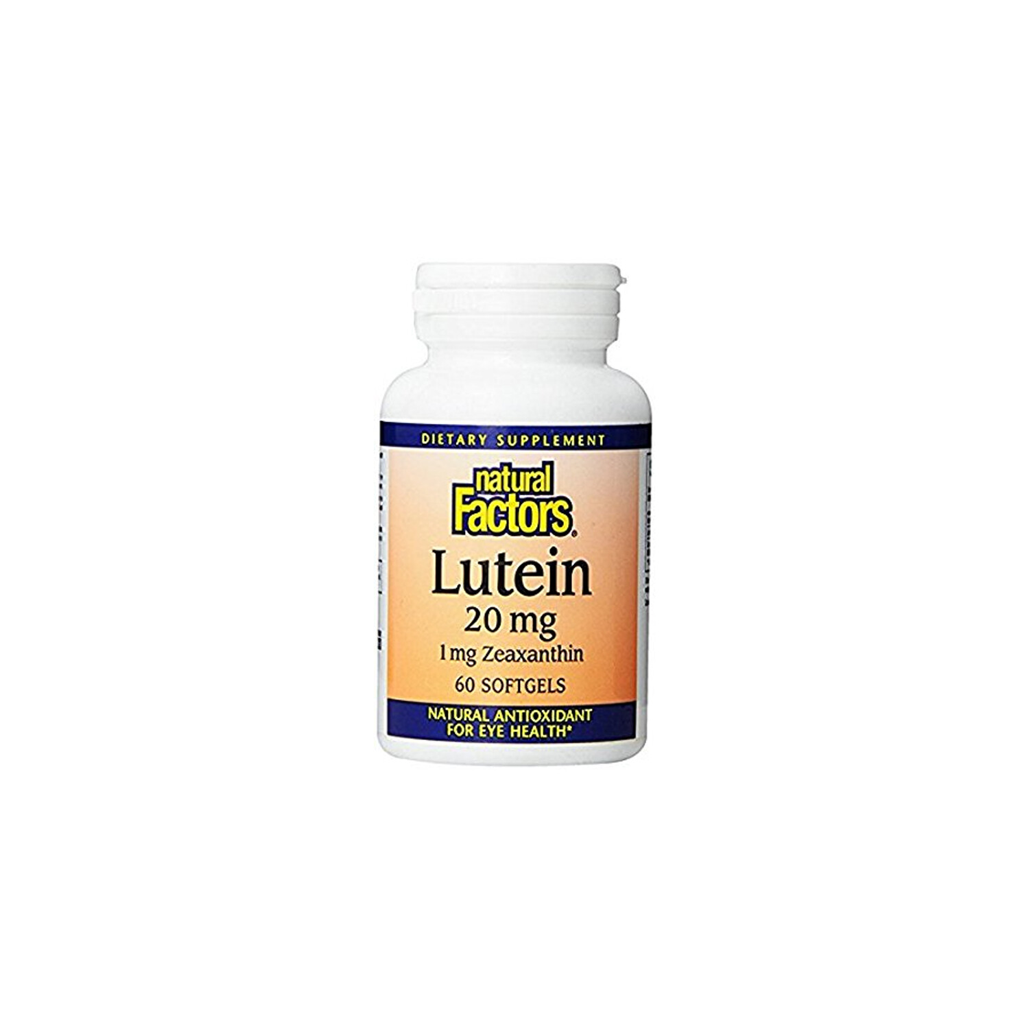 Natural Factors Lutein 20mg,Natural Antioxidant to Support Eye Health,60Sft Gels