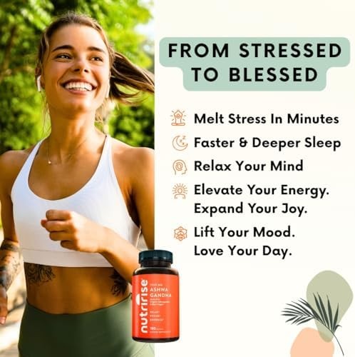 Organic Ashwagandha Root Capsules 1950mg Stress Mood Sleep Aid