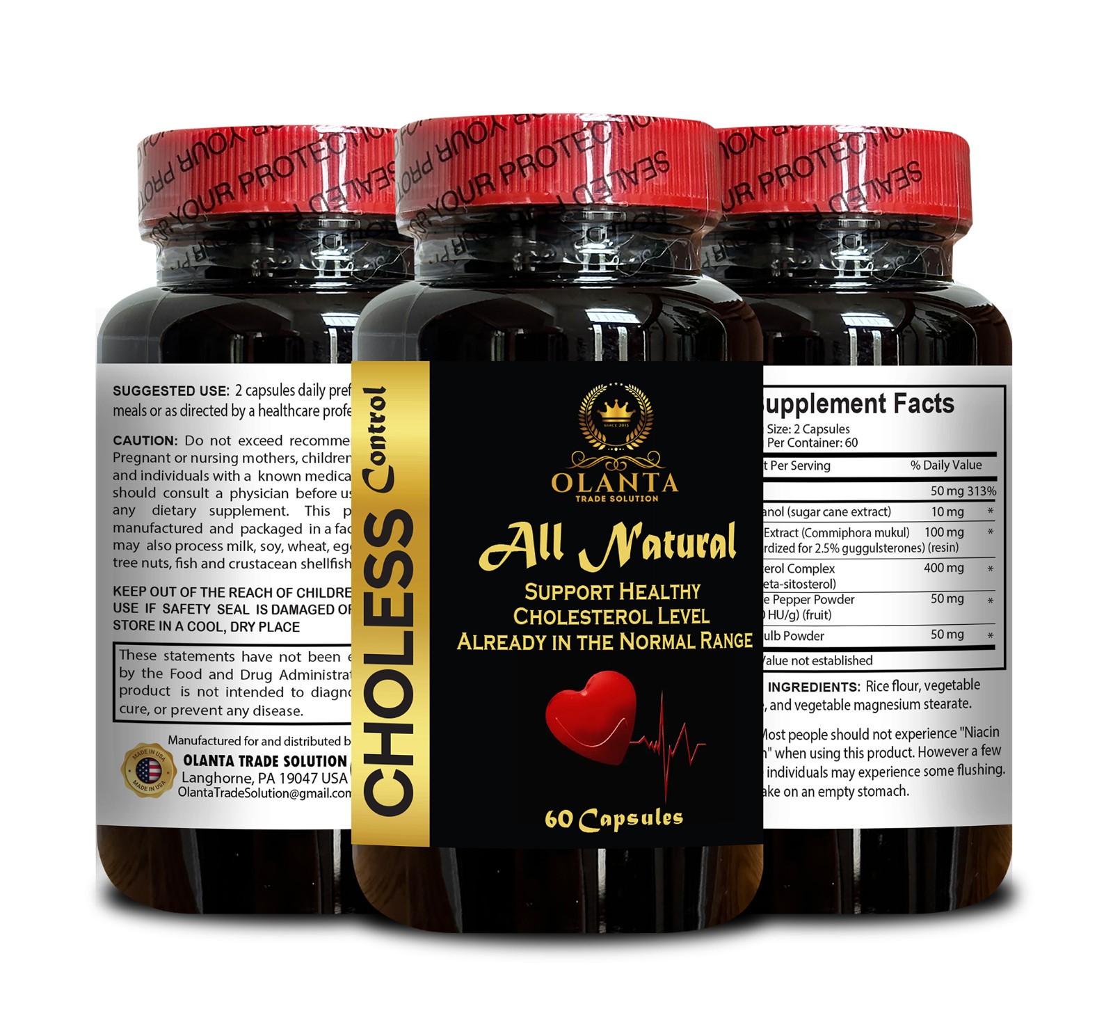 Choless Control Herbal Daily Supplement for Cholesterol Wellness | Niacin Garlic