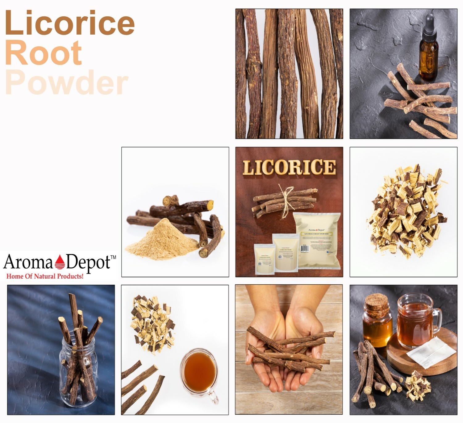 Licorice Root Powder (Liquorice) Mulethi Glycyrrhiza glabra 100% Natural Raw