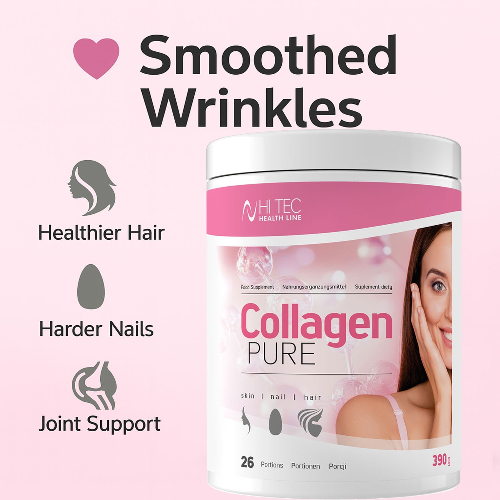COLLAGEN Powder 390g – Collagen with Vitamin C – Skin Hair Nails Bovine Collagen