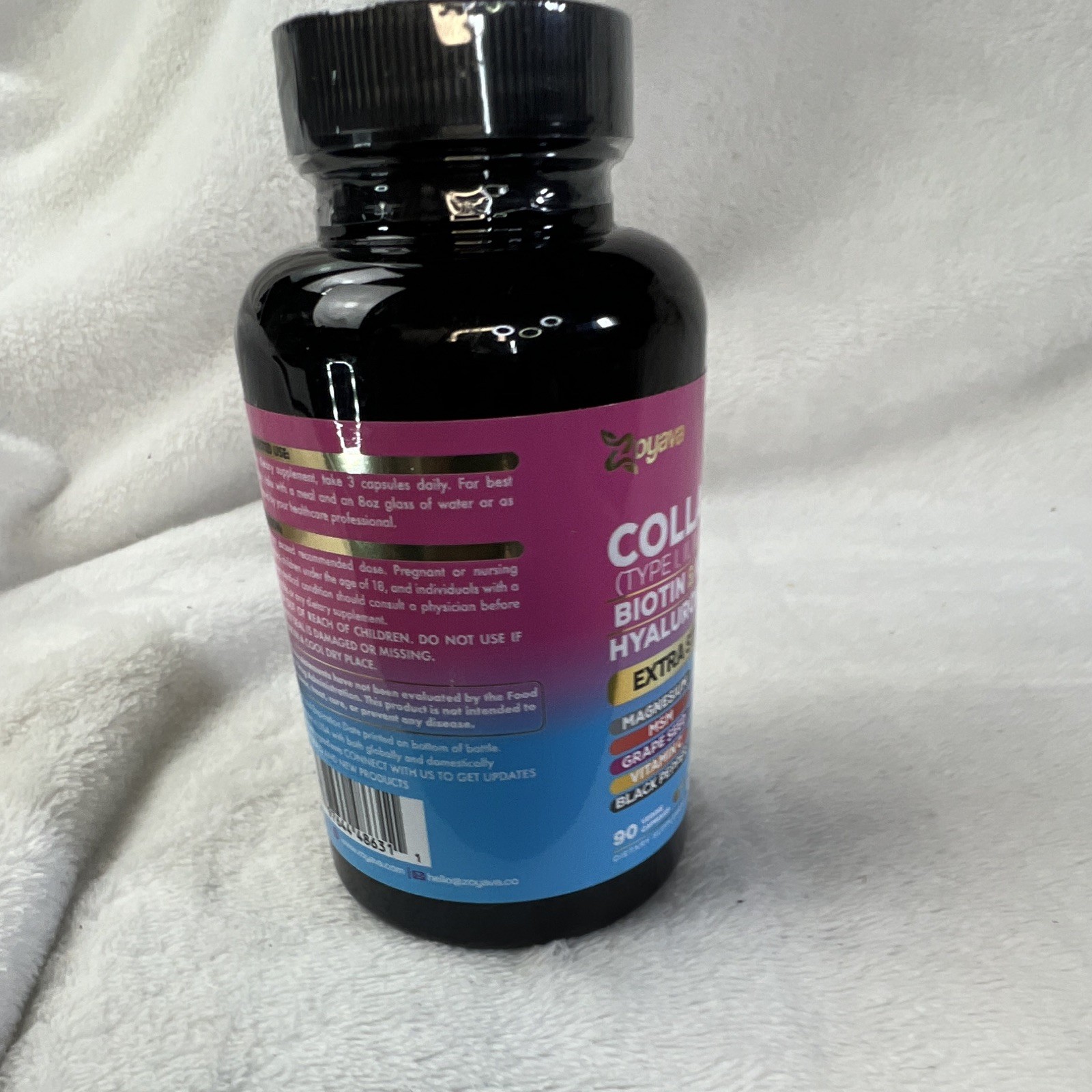 Zoyava Collagen Types I II III V & X + Biotin Keratin HA Vit C 90 Capsules USA