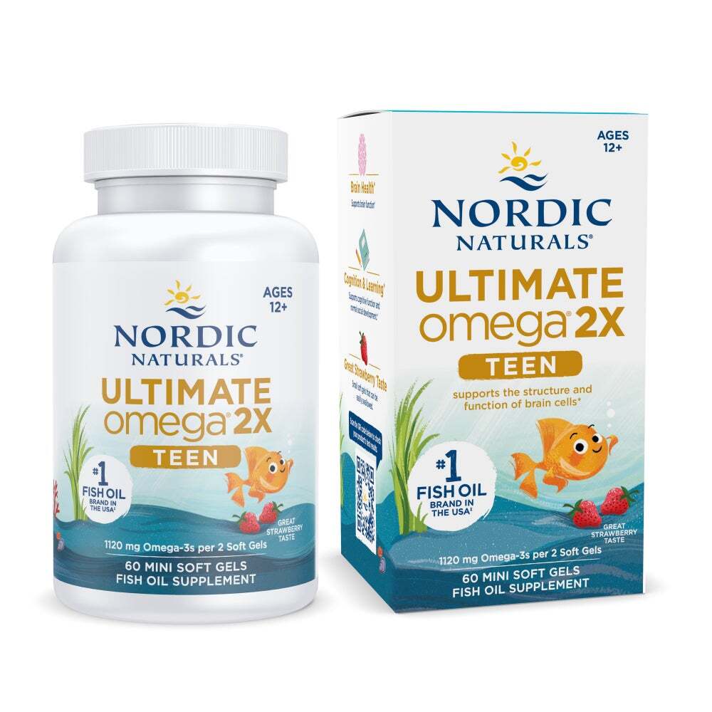 Nordic Naturals Ultimate Omega-2x Teen – Omega 3 Formula for Teenagers, 60 Ct