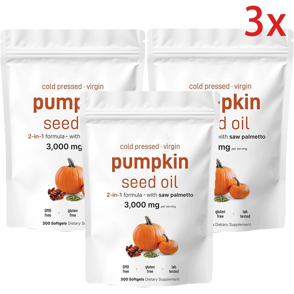 3 package Aged Pumpkin Seed Oil, 300 Softgels, 3000mg Odorless Heart & Immune…