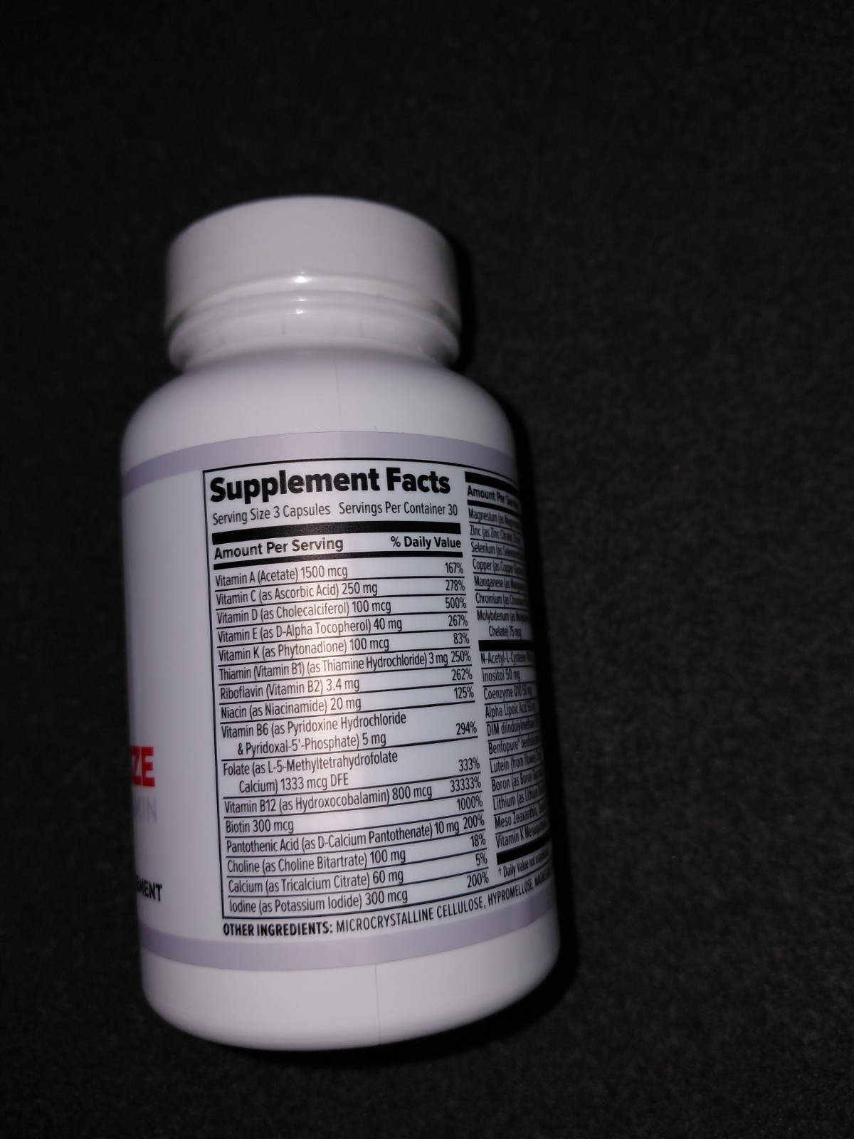 10X Health Optimize Multivitamin General Wellness Vitamins A C D E K 90 Caps