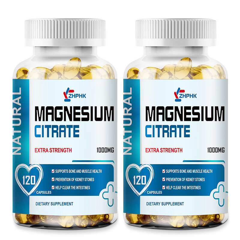 Magnesium Citrate 1000mg Capsules Super Strong Effective Vegan Capsules 120Pills