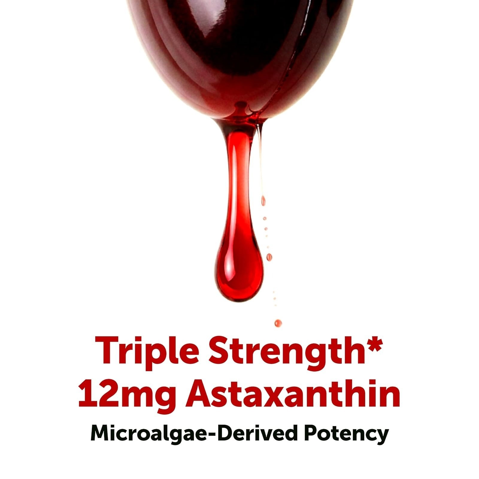 Micro Ingredients Astaxanthin 12mg Softgels with MCT Oil, 60 Count