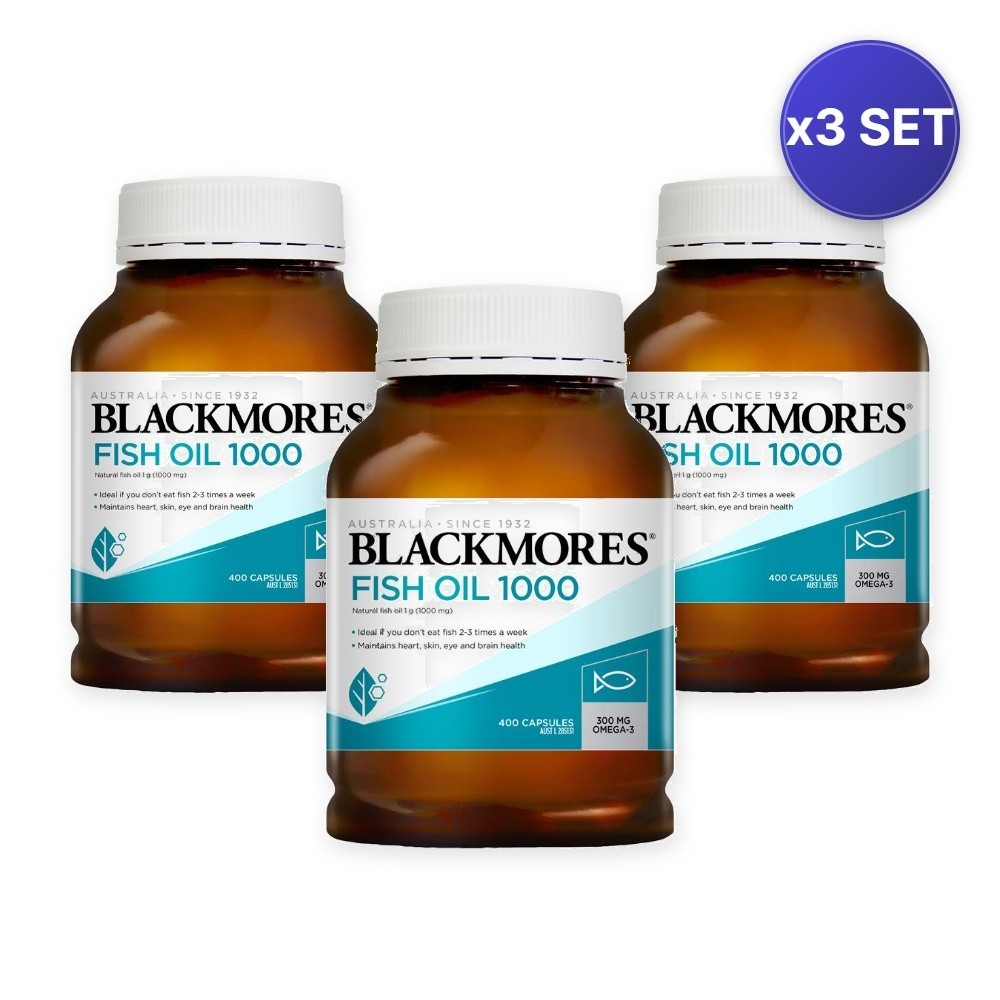 Fish Oil 1000mg 400 Capsules – Daily Wellness Support – 3 Pack