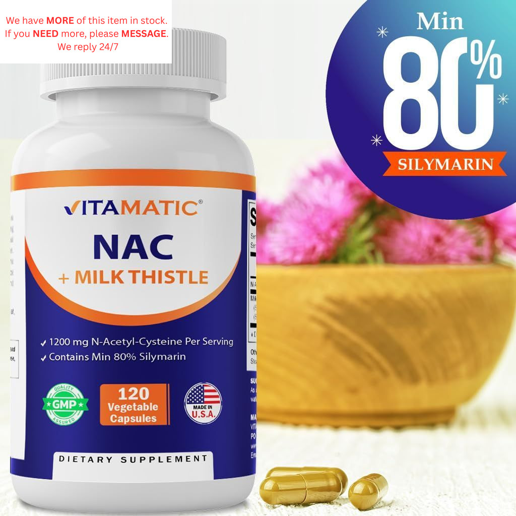 Vitamatic NAC Supplement N-Acetyl-L-Cysteine 1 Count (Pack of 120), No Color