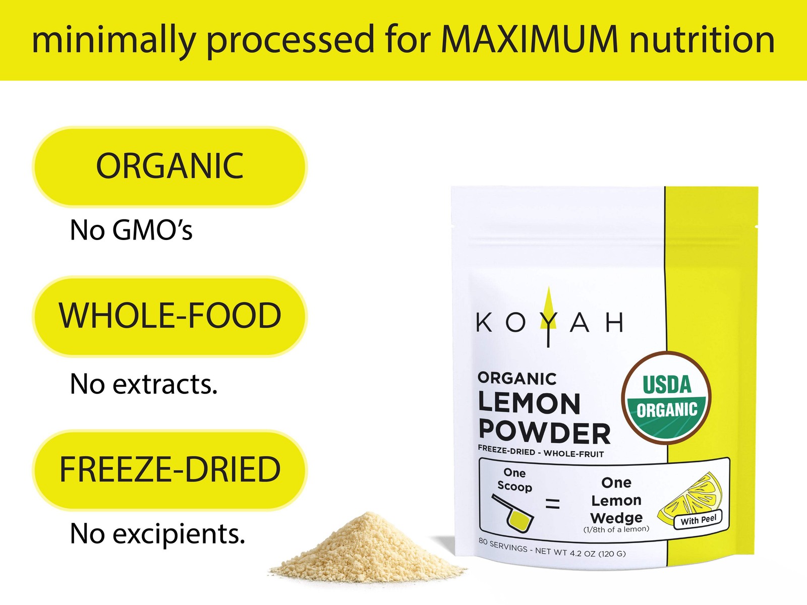Organic Lemon Powder – USA or Mexico Grown & Freeze-dried
