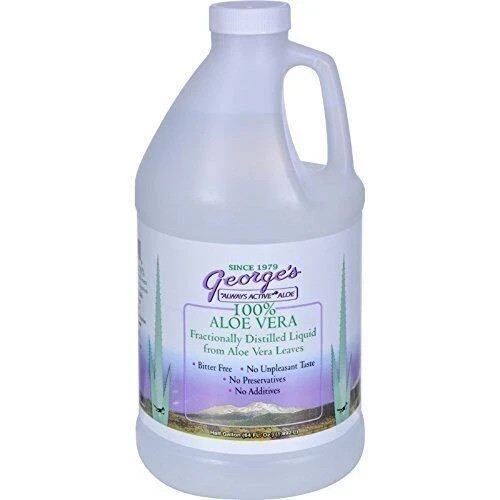 Georges Always Active Aloe 100% Aloe Vera Fractionally Distiled Liquid 64 fl oz