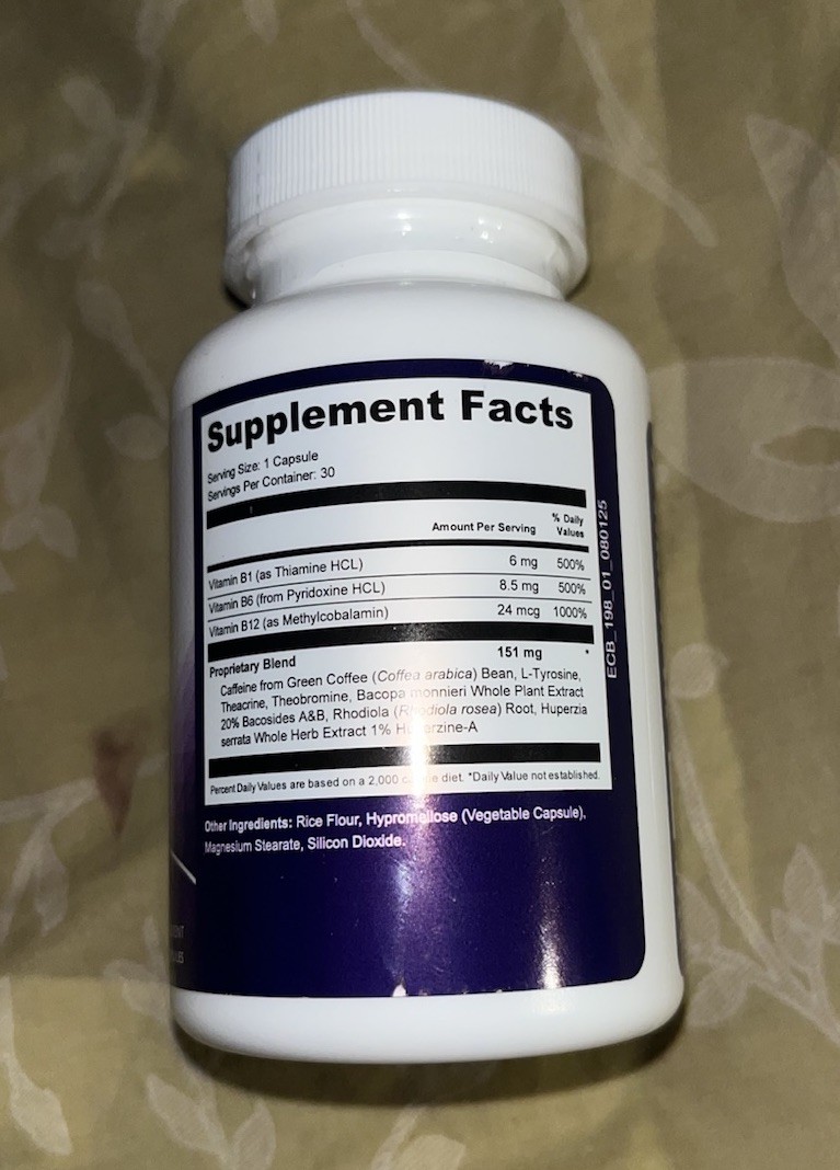 Neurocept Nootropic All Natural Formula Brain Supplement 60 Capsules Exp 11/2027