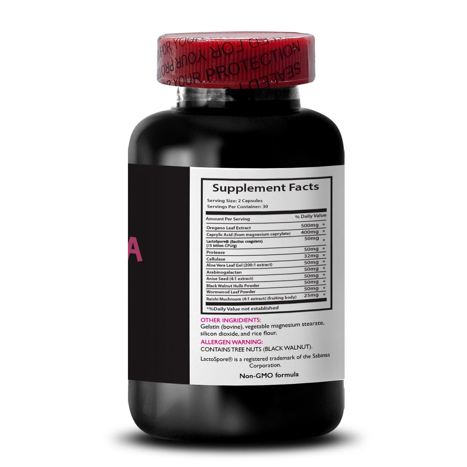 CANDIDA CLEANSE – wormwood – caprylic acid – protease – anise seed – 1B 60 Caps