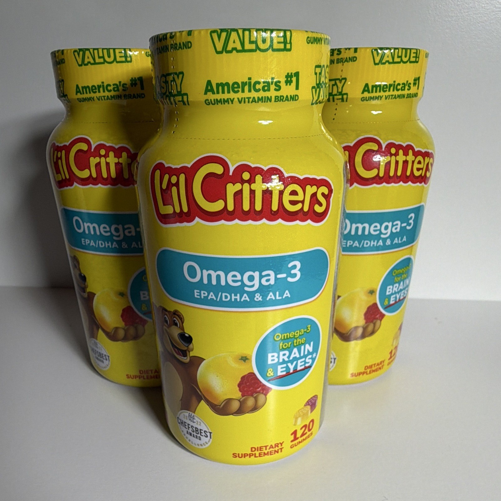 L’il Critters Omega-3 EPA/DHA & ALA Gummies 120ct- 3 pack