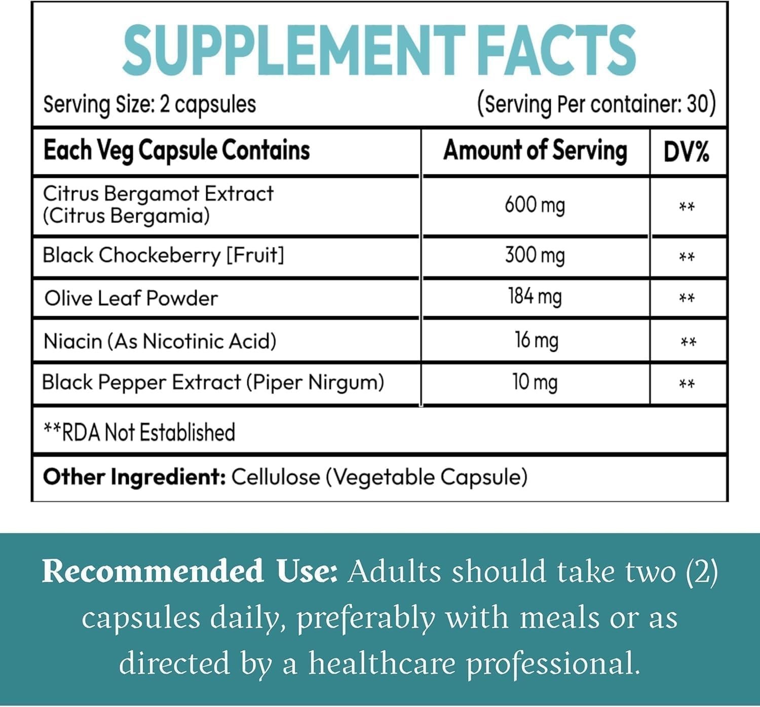 Citrus Bergamot 1110mg – High Potency Supplement-Vegan – 60 Capsules