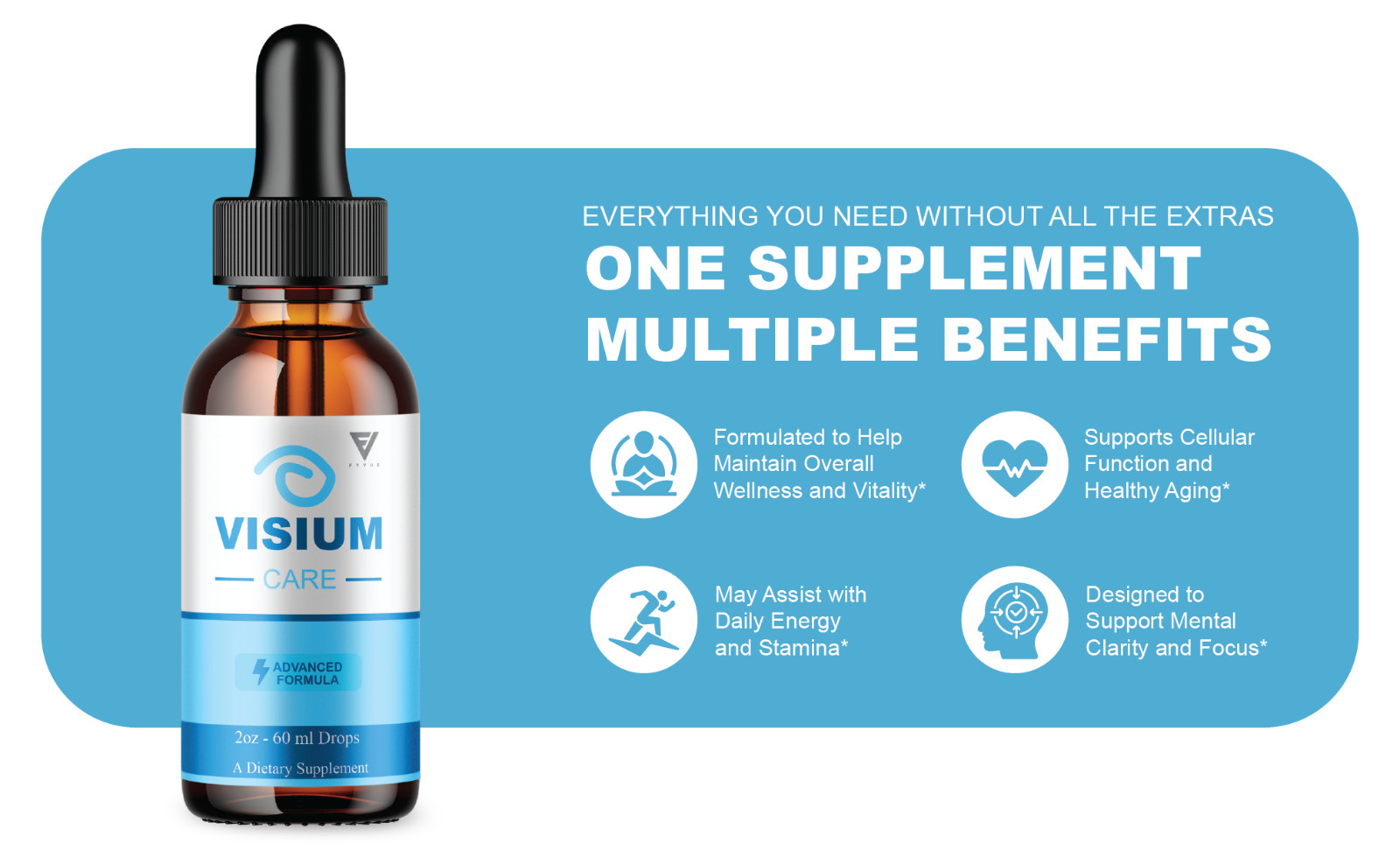 (3 Pack) Visium Care Drops, VisiumCare Advanced Vision Support Formula (6oz)