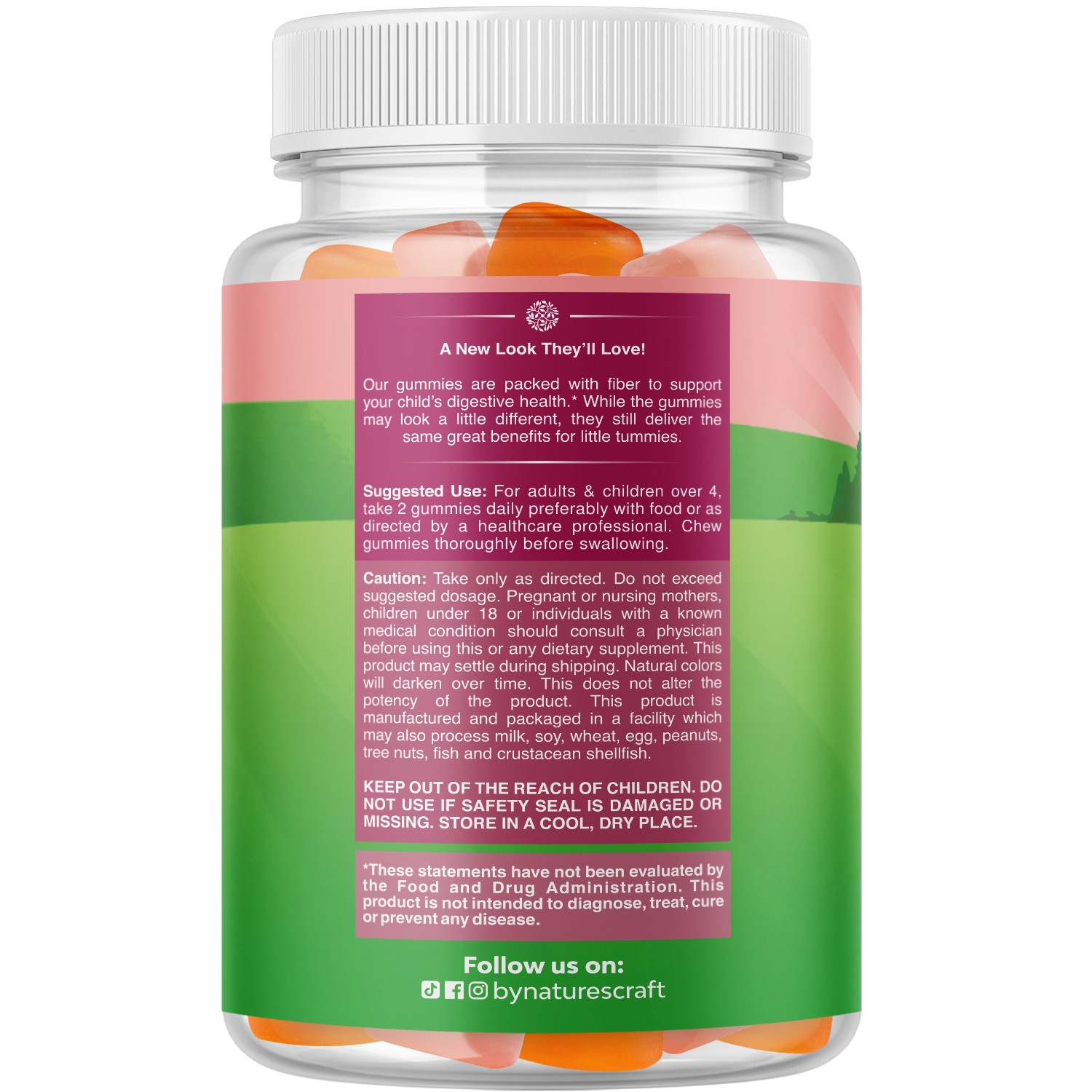 Kids Fiber Gummy Prebiotics Supplement – Soluble Fiber Gummies for Kids